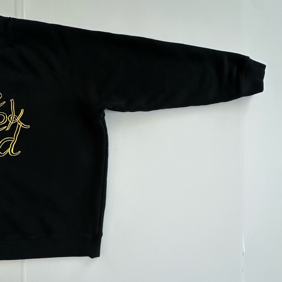 Clare V. Sweatshirt in Black with Marigold Embroidered ‘Le Weekend’ | XXL | EUC - Picture 7 of 10